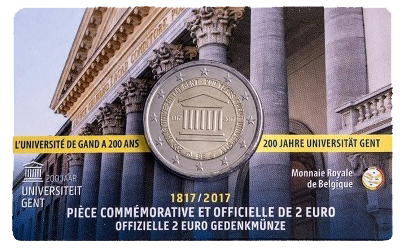2 euros conmemorativa 200 Años de la Universidad de Gante